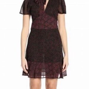 MICHAEL Michael Kors Black Red Star Fit And Flare Dress XS MH78XMU82E
